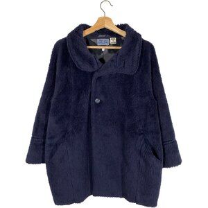 Blue Blue Japan Pile Alpaca Fur Stand Collar Indigo Coat mens size 1 / Small